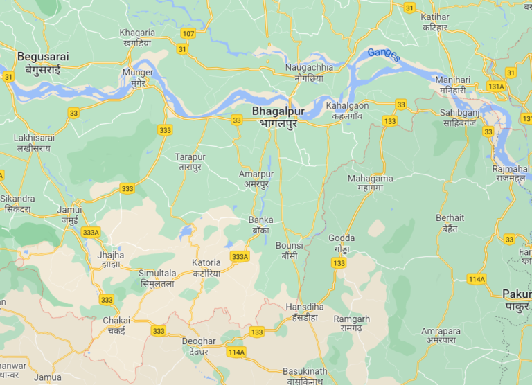 वर्तमान अंग का मानचित्र (Location Map of Present Anga)